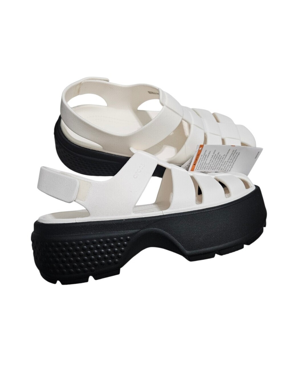 Crocs Stomp White Strappy Platform Fisherman Sandals NEW